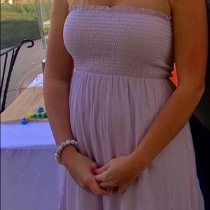 Light purple maxi dress. Smock top and flowy bottom size Large